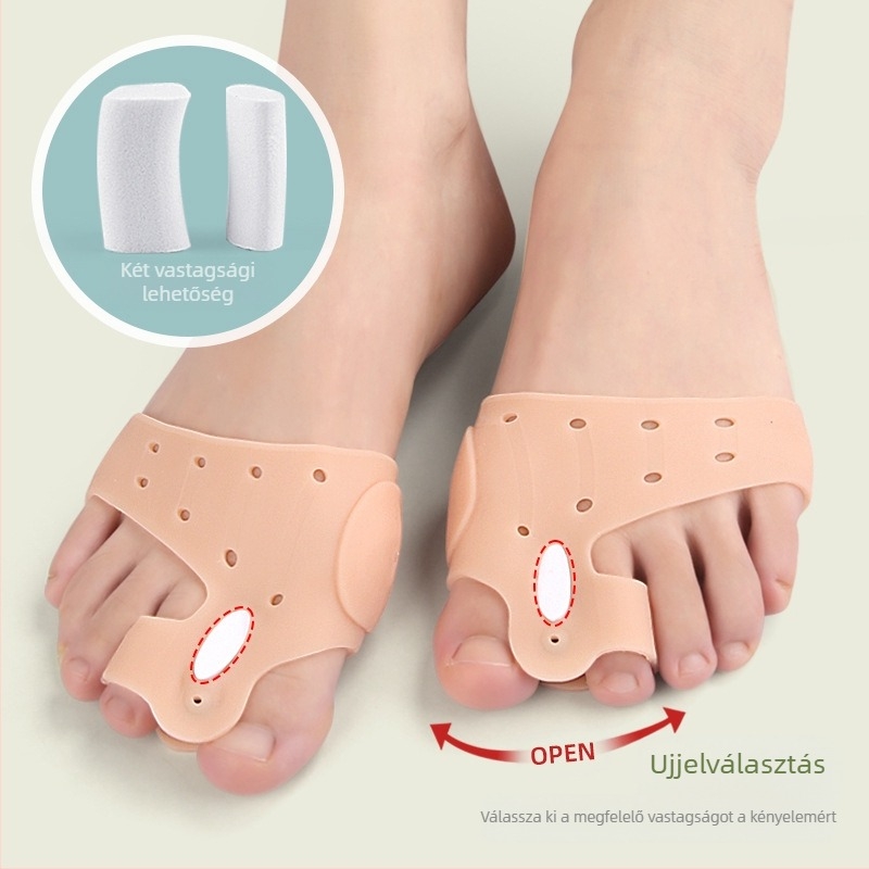 Hüvelykujj valgus lábujj osztó megvastagított mágnes láb ütéscsillapító masszázs lábfej párna dupla lyukú Big Foot csont ortézis