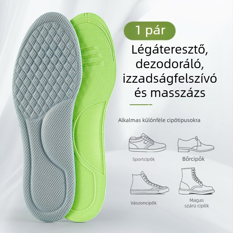 Mugwort dezodor és szagtalan talpbetét masszázs Izzadságelnyelő Puha és kényelmes Férfi és női izzadó lábak Lélegző és száraz sportcipők Csizmák