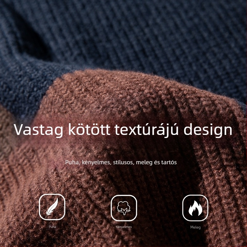 Színblokkos illesztésű, textúrázott, csíkos kötöttáru férfiaknak és nőknek ősszel és télen, új stílusú, japán stílusú, laza, divatos, márkás, vastag tűs, nehéz kötöttáru