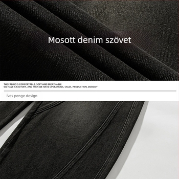 Mosott, kopott, hasított mintás Scimitar farmer, férfi tavaszi stílusú, utcai, retró, laza, egyenes, hétköznapi hosszú nadrág