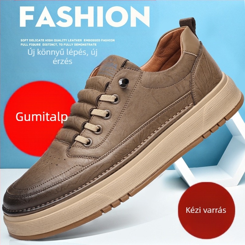 2025 őszi új puha bőr férfi cipők határokon átnyúló puha talpú divatos sokoldalú mindennapi alkalmi bőr cipők sportcipők nagykereskedelem