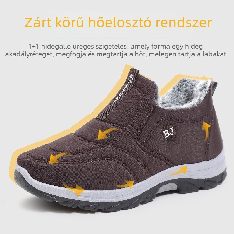 Téli nyúlszőrme régi pekingi szövetcipő férfi pamutcipő polár béléssel vastagító konyhai vízálló és kopásálló munkacipő