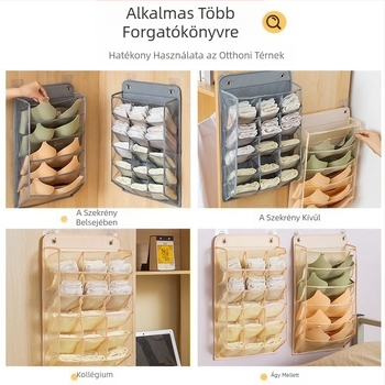 Függőlegesen tároló, ingyenesen tárolható ruhásszekrény, falra szerelhető alsónemű, hálótermi mellkasi zokni, perforált tárolódoboz, tárolózsák