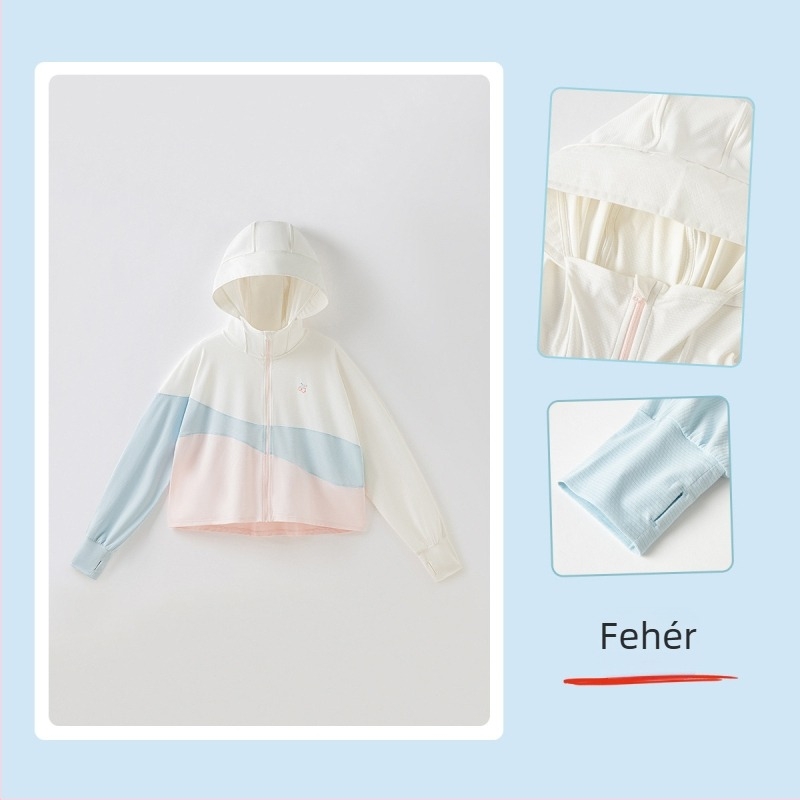 Lányka naptej ruházat Baba köpeny Nyári UV-szűrős gyerekkabát Gyermek naptej ruházat