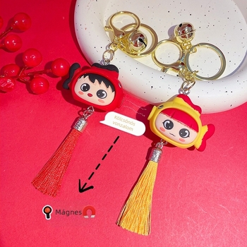 Eredeti rajzfilm aranyos pár éves hal kulcstartó táska autó medál kulcstartó újévi ajándék nagykereskedelem