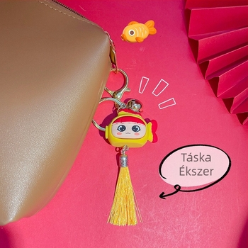 Eredeti rajzfilm aranyos pár éves hal kulcstartó táska autó medál kulcstartó újévi ajándék nagykereskedelem