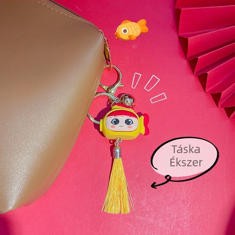 Eredeti rajzfilm aranyos pár éves hal kulcstartó táska autó medál kulcstartó újévi ajándék nagykereskedelem