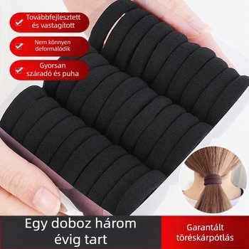 Fejhez való gumiszalag Női fejhez való, magas, rugalmas és tartós internetes híres vastag hajkötél egyszerű hajkötél fekete hajgyűrű