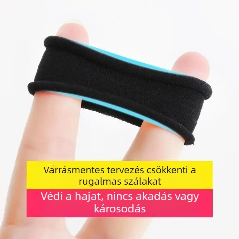 Fejhez való gumiszalag Női fejhez való, magas, rugalmas és tartós internetes híres vastag hajkötél egyszerű hajkötél fekete hajgyűrű