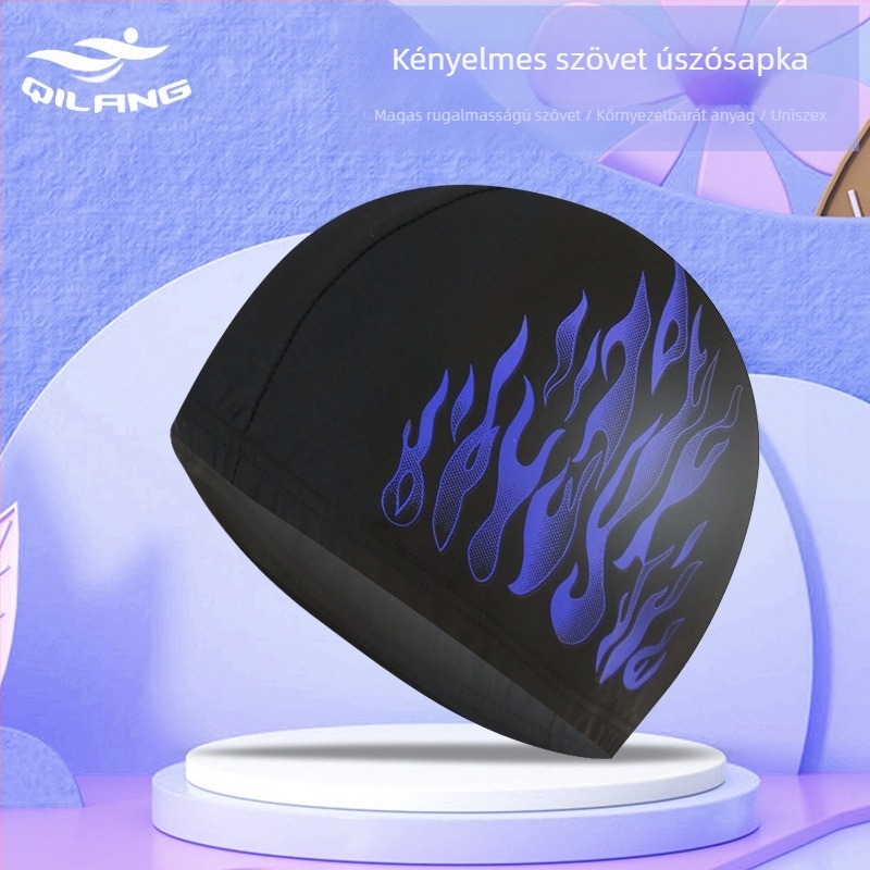 Láng úszósapka felnőtt férfi divatos nyomtatású fülvédő nejlon szövet úszósapka gyártók nagykereskedelem