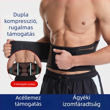Vízszintes kötőgép acéllemez derékvédő réz sporttámasz derékvédelem fitnesz guggolás súlyemelés kemény húzás professzionális derékvédő öv