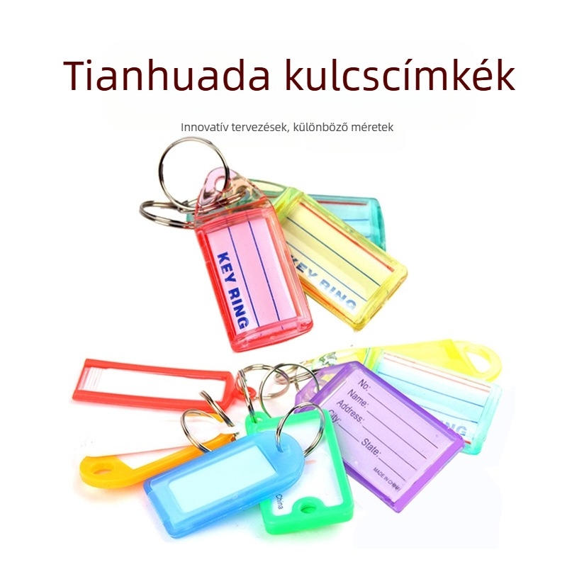 Vastag fém kulcstartó kulcstartó tárolójelölés kulcstábla osztályozáskezelő kulcstartó csat kulcskártya zsinór