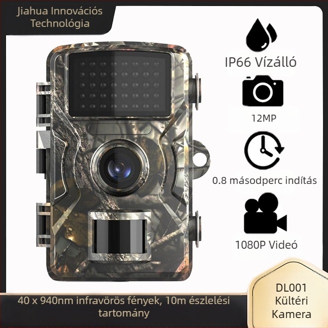 Külkereskedelmi vadászkamera Infravörös éjjellátó Állatvadász kamera Kültéri kamera HD érzékelővel Követés DL001