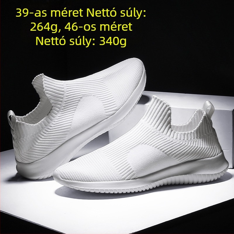 Külkereskedelmi 46 plusz méretű férfi cipők Tavaszi és nyári bebújós, lusta cipők Férfi repülő szövésű hálós bebújós alkalmi cipők Bebújós divatos cipők