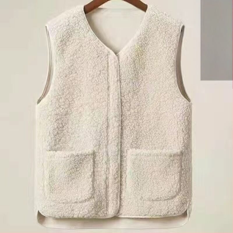 Plus Size bárány plüss mellény nőknek téli külső viselet 2023 új szőrme egyrészes mellény mellény dzseki