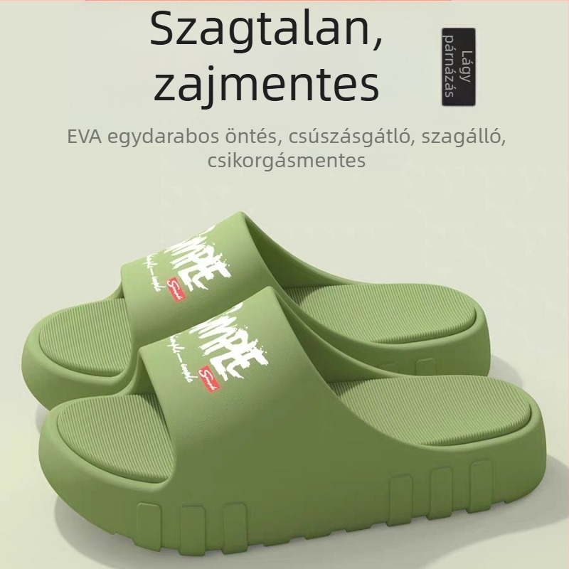Férfi nyári papucsok 2025 beltéri otthoni fürdőszoba fürdőkád csúszásmentes Eva papucs kültéri viseletre női puha, rugalmas légpárnás