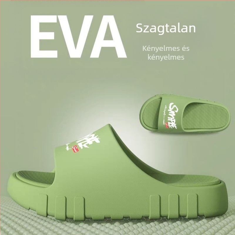 Férfi nyári papucsok 2025 beltéri otthoni fürdőszoba fürdőkád csúszásmentes Eva papucs kültéri viseletre női puha, rugalmas légpárnás