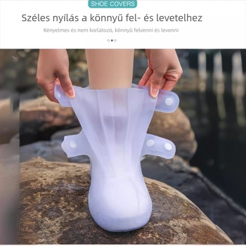 Felnőtt cipővédő esős napokra, vízálló cipővédő esőcsizma, esőálló kültéri, esőálló, homokálló, vastagított, kopásálló cipővédő, hóálló cipővédő