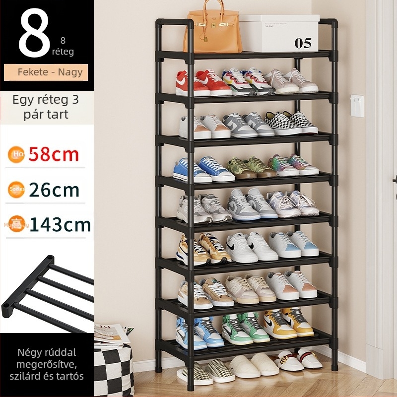 Cipőtartó egyszerű ajtó otthon beltéri tároló műtárgy kicsi keskeny bérház cipőszekrény kollégium többrétegű helytakarékos