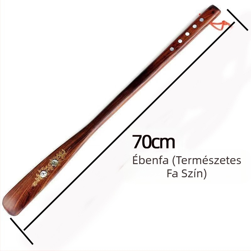 Nagykereskedelmi mahagóni kézműves hosszú fa cipőhúzó nyomtatás cipő hosszú fogantyú cipőemelés ébenfa háztartási cipő kihúzás