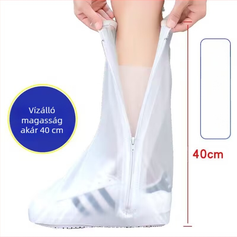 PVC vízálló cipő vízálló réteggel, unisex magas szárú csővel, utazócipő, vastagított, csúszásmentes, esőálló cipő nagykereskedelemben