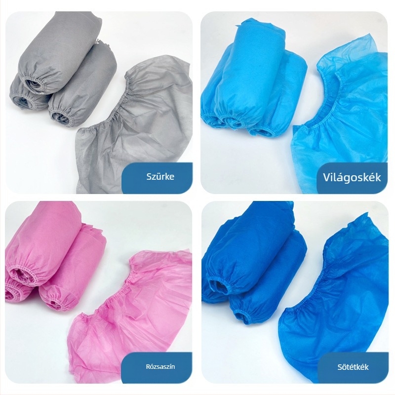 Eldobható cipővédő beltéri háztartási vastagított porálló csúszásmentes számítógépterem diák szürke felnőtt lábvédő nem szőtt cipővédő