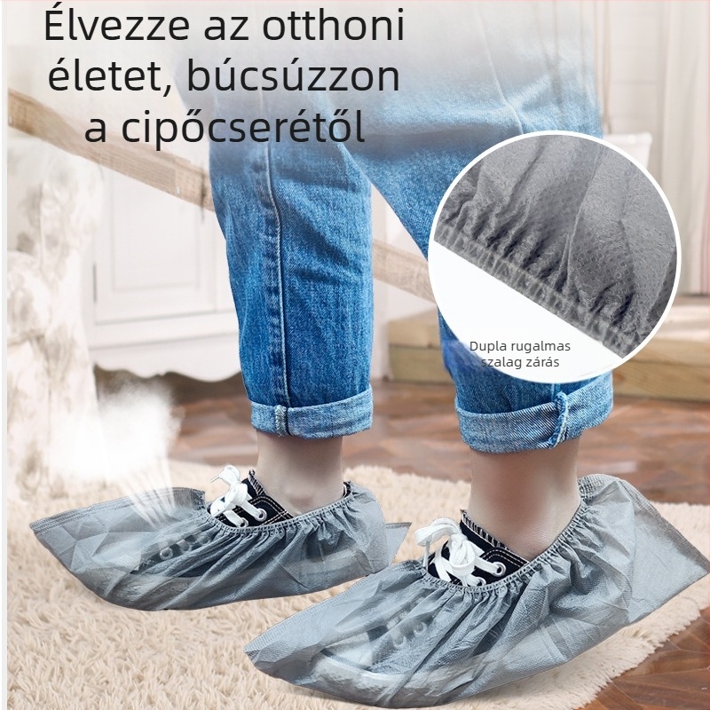 Eldobható cipővédő beltéri háztartási vastagított porálló csúszásmentes számítógépterem diák szürke felnőtt lábvédő nem szőtt cipővédő