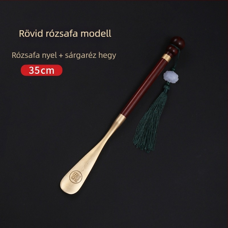 Rózsafa sárgaréz cipőhúzó 58cm hosszú fogantyú háztartási terhes nőknek nem hajlítható hordozható tömörfa szantálfa réz cipőhúzó