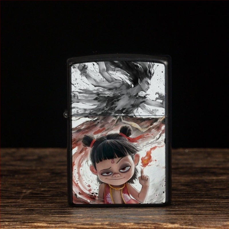 Nezha perifériás kerozin öngyújtó retró kreatív kis ajándék fém szélálló klasszikus stílusú öngyújtó