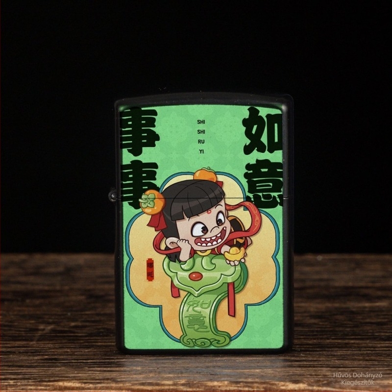 Nezha perifériás kerozin öngyújtó retró kreatív kis ajándék fém szélálló klasszikus stílusú öngyújtó