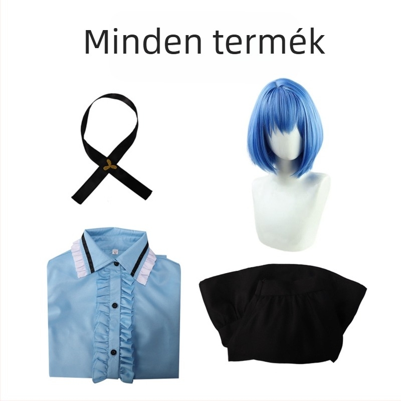 Világterv színes színpad Tonggu Yao cos ruházat kék hosszú ujjú egyenruha rövid szoknya cosplay anime öltöztetős ruházat