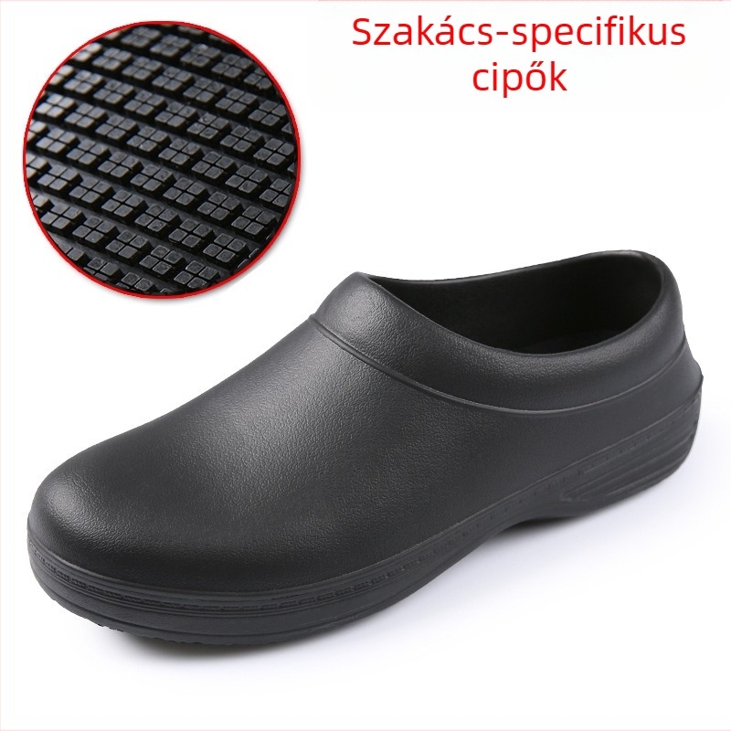 Konyhai cipők, szakácscipők, férfi könnyű olajálló talpbetétek, hotelszobai munkacipők, csúszásgátló, olajálló, vízálló cipők