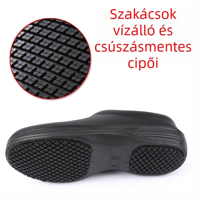 Konyhai cipők, szakácscipők, férfi könnyű olajálló talpbetétek, hotelszobai munkacipők, csúszásgátló, olajálló, vízálló cipők