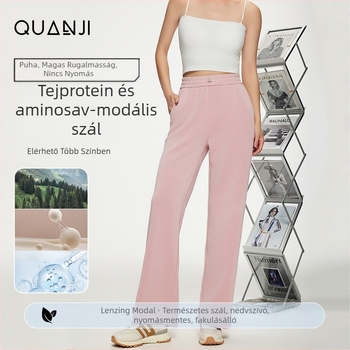 Női melegítőnadrág Lanjing modál tavaszi és őszi koreai stílusú karcsúsító nadrág, testhez simuló, üreges, meleg, hőtároló, bő szárú nadrág