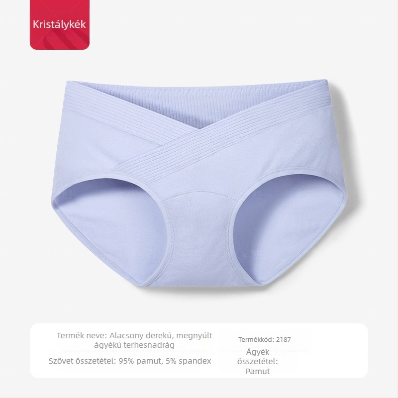 Alacsony derekú, hosszított ágyékú kismama alsónemű pamut Női, közép-késői terhességi, állítható, plus size, terhességi speciális hastámasztó rövidnadrág