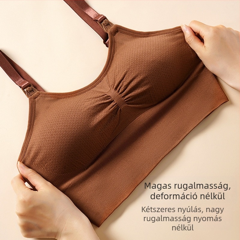 Új terhes nőknek acélgyűrű nélküli, elülső nyílású csattal, plus size szoptatós melltartó, szülés utáni vékony, varrás nélküli szoptatós melltartó alsónemű