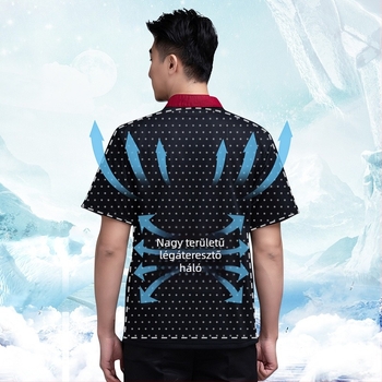 Új szakács munkaruha nyomtatás férfi nyári jég selyem rövid ujjú vékony lélegző étkező étterem szálloda hátsó konyha Női