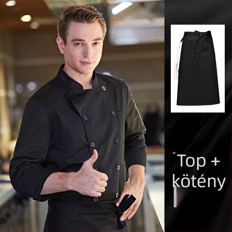 Trágya hozzáadása a szakácsruhák növeléséhez ősszel és télen, vastag, hosszú ujjú vendéglátóipari konyhában, extra nagy méret, 300 kg-os téli