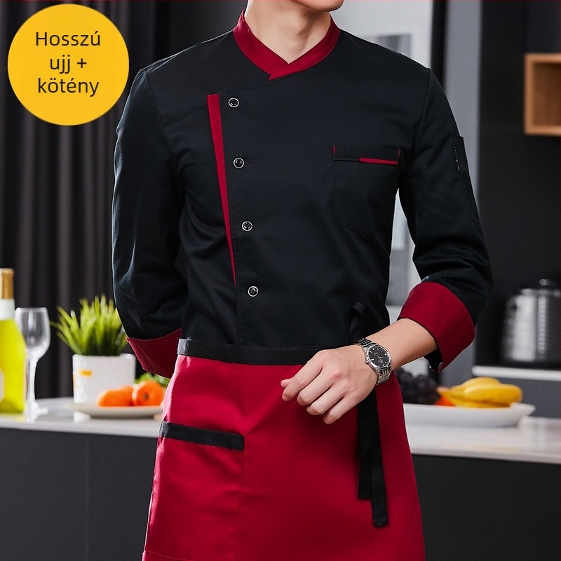 Konyha Konyha éttermi szakács munkaruha férfi és női hosszú ujjú rövid ujjú szállodai menzai éttermi szakácsruha tavaszi és őszi nyári