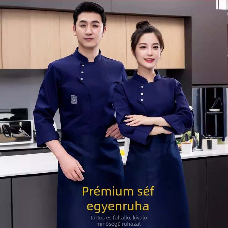 Catering Torta Sütés Szállodai Konyha Étterem Vízálló Szerszámok Női Szakács Munkaruha Hosszú Ujjú Férfi Őszi és Téli Szállodai