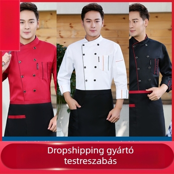 Catering szakácsruházat Rövid ujjú férfi és női éttermi étterem szállodai konyhai szakács munkaruha nyári nyári ruhák
