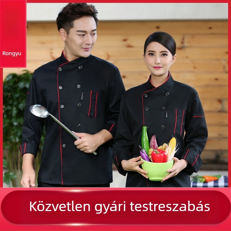 Catering szakácsruházat Rövid ujjú férfi és női éttermi étterem szállodai konyhai szakács munkaruha nyári nyári ruhák