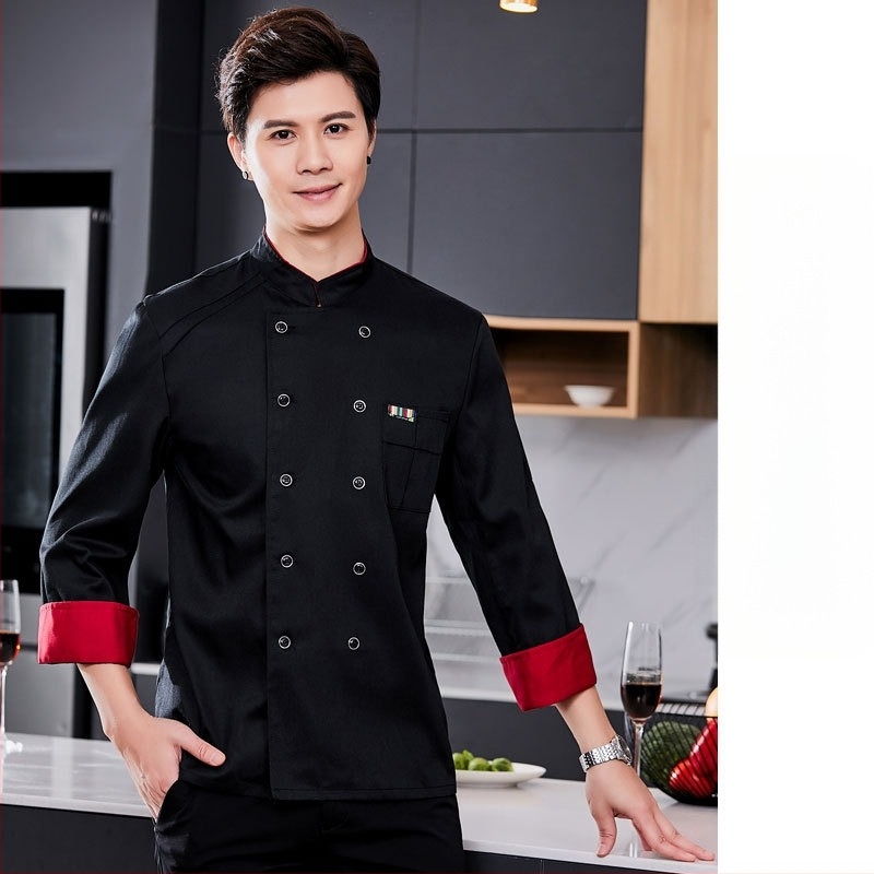 Férfi szakács munkaruhák, Ősz és Tél, Western szállodai ételek, Vastagított, Hosszú ujjú konyhába, Nyári szakácsruhák, Rövid ujjú szakácsruhák