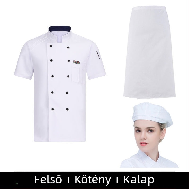 Férfi szakács munkaruhák, Ősz és Tél, Western szállodai ételek, Vastagított, Hosszú ujjú konyhába, Nyári szakácsruhák, Rövid ujjú szakácsruhák