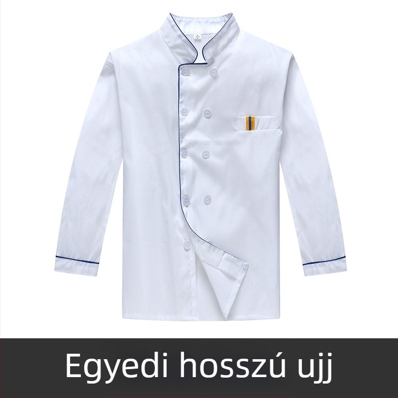Férfi szakács munkaruha, rövid ujjú, nyári, lélegző vendéglátóipari ruházat, hosszú ujjú, plus size menzai konyhai ruházat