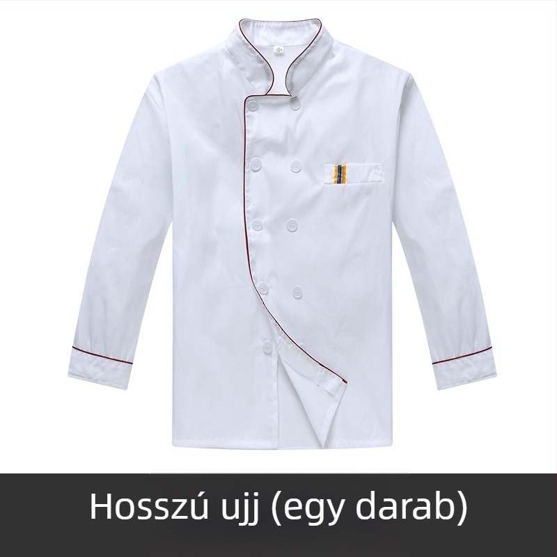 Férfi szakács munkaruha, rövid ujjú, nyári, lélegző vendéglátóipari ruházat, hosszú ujjú, plus size menzai konyhai ruházat