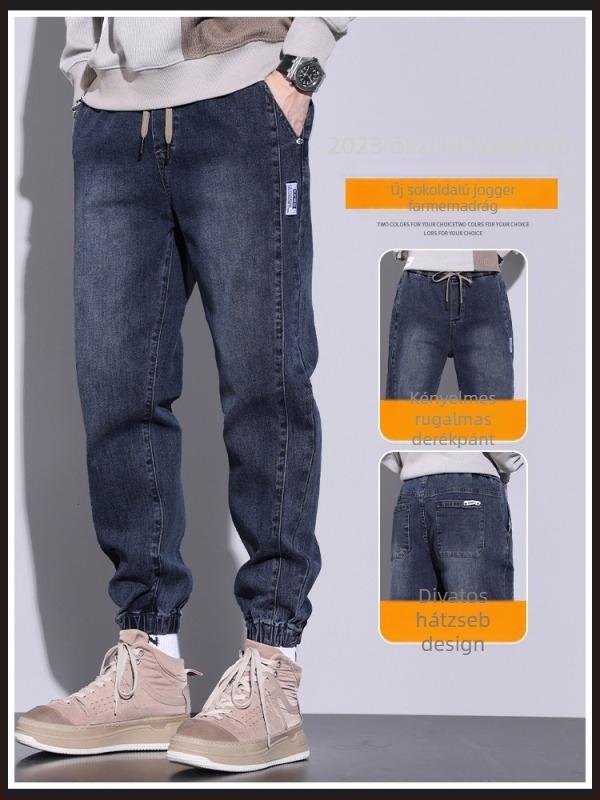 Rugalmas farmer férfi laza, mindenhez illő divatmárka, lezser, bokáig érő nadrág 2023 tavasz és ősz új háremnadrág