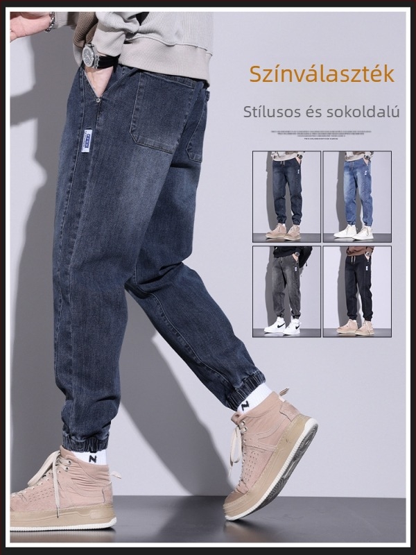 Rugalmas farmer férfi laza, mindenhez illő divatmárka, lezser, bokáig érő nadrág 2023 tavasz és ősz új háremnadrág