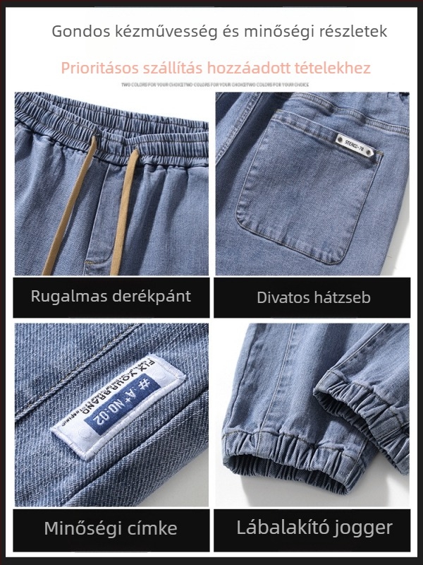 Rugalmas farmer férfi laza, mindenhez illő divatmárka, lezser, bokáig érő nadrág 2023 tavasz és ősz új háremnadrág