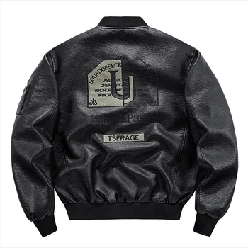 Határokon átnyúló nagykereskedelmi bőr férfi kabát őszi és téli új, mosott bőrdzseki, plus size férfi kabát baseball gallérral, hímzett sliccsel